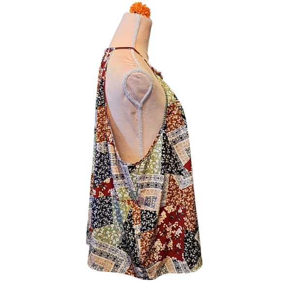 SHEIN VCAY Plus Patchwork Print Halter Top 4X - Picture 9 of 12